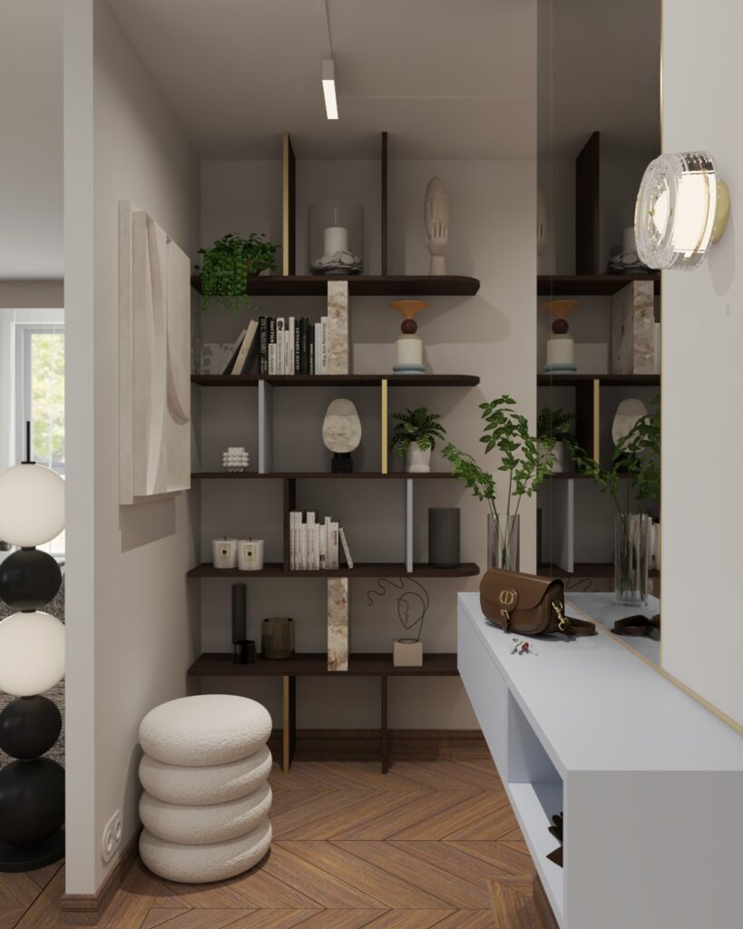 Hol z nowoczesnym oświetleniem i przestronnym układem