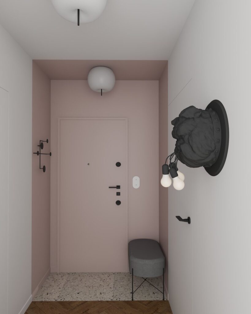 Hol z nowoczesnym oświetleniem i przestronnym układem