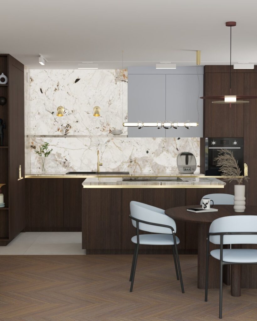 Nowoczesna kuchnia z wysokiej jakości wykończeniem