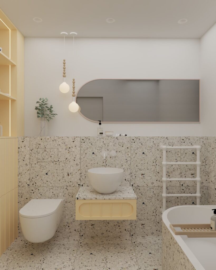 Łazienka z nowoczesnym designem i wysokiej jakości wykończeniem